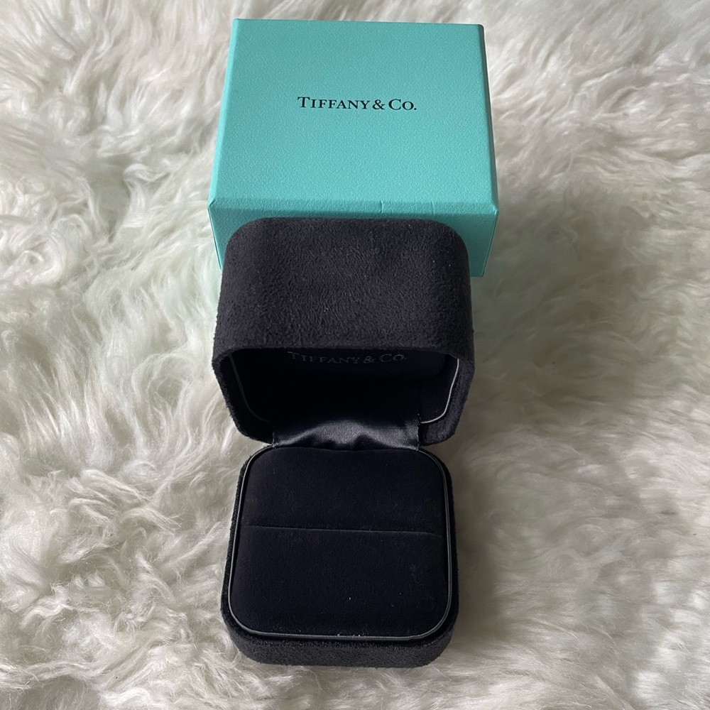 Tiffany & Co. Black Velvet Jewelry Box with Iconic Blue Box